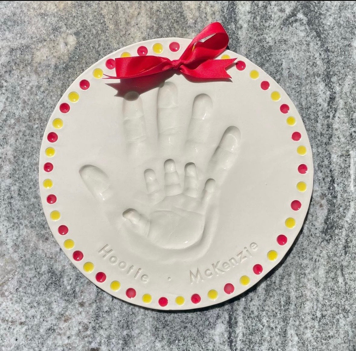 Stacked Hands Plate
