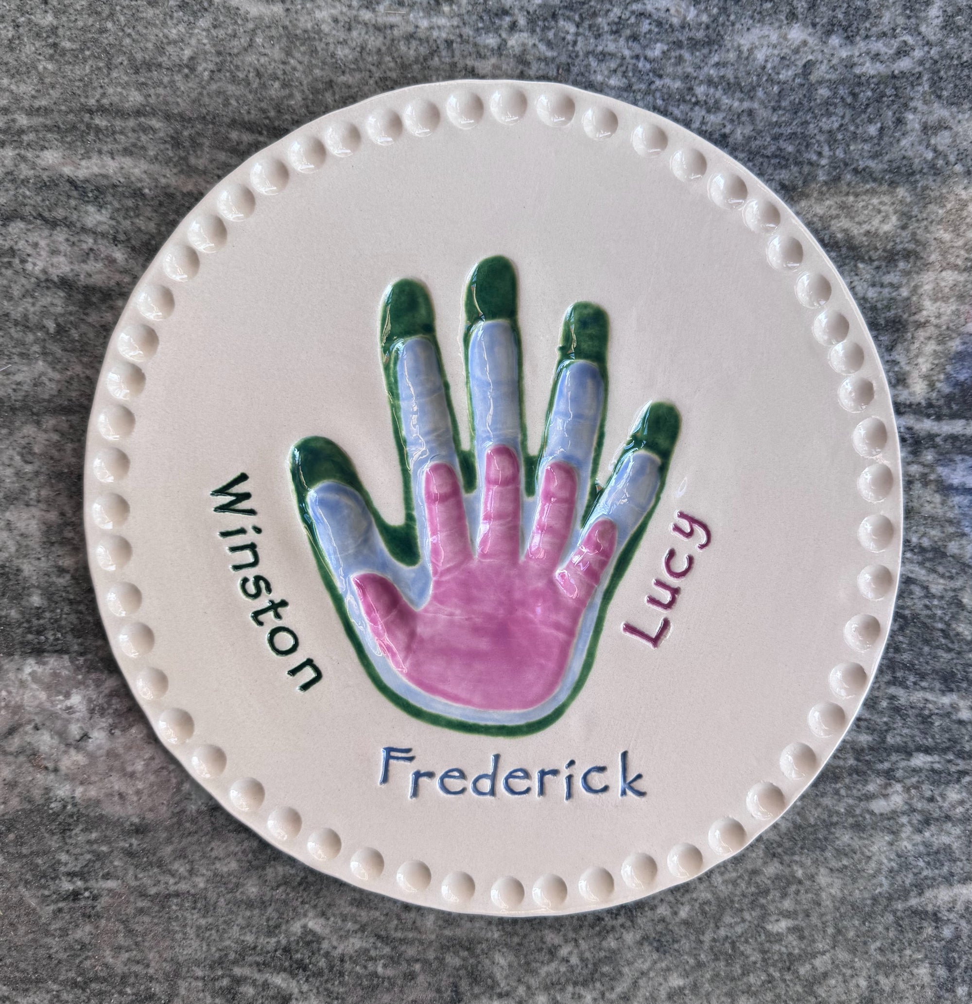 Stacked Hands Plate